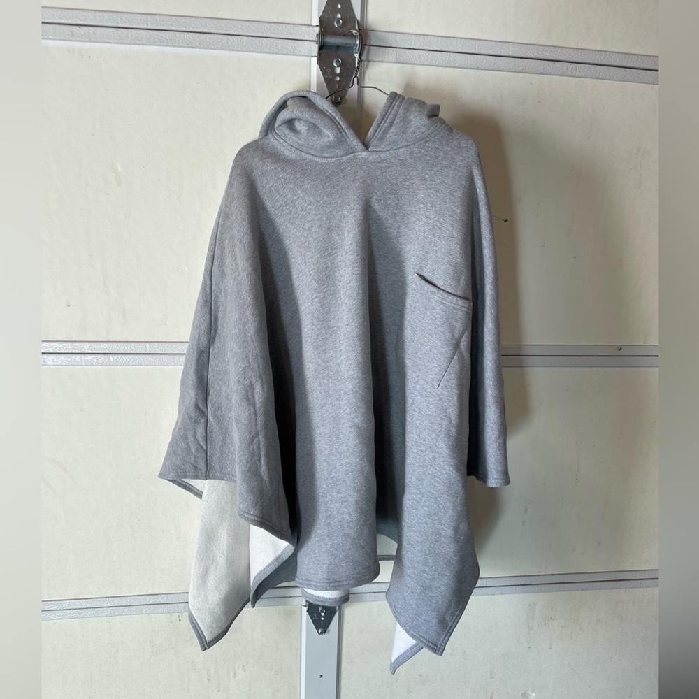 Nap Loungewear Hooded Oversized Heavy Sweatshirt Poncho Gray